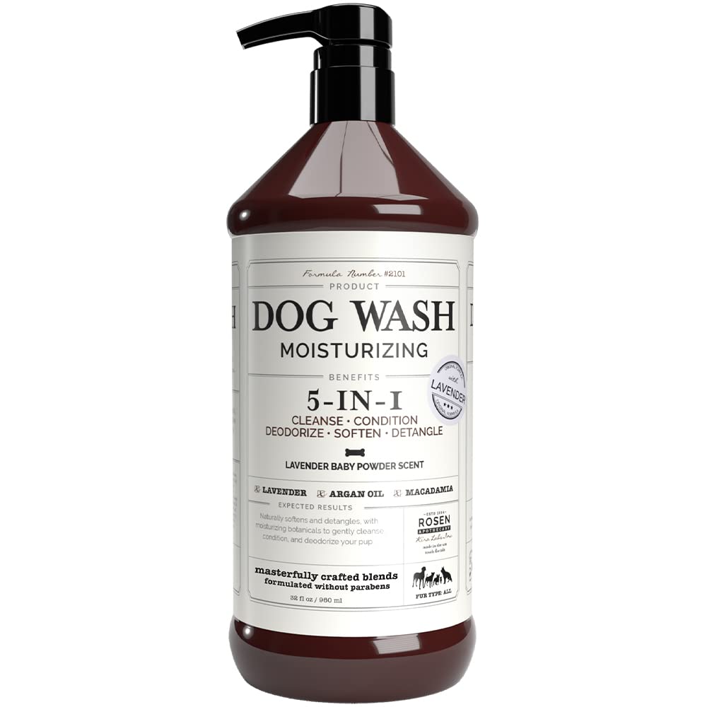 Rosen Apothecary 5-In-1 Dog Wash Moisturizing Lavender Shampoo, By Kira Labs 960Ml/32Fl