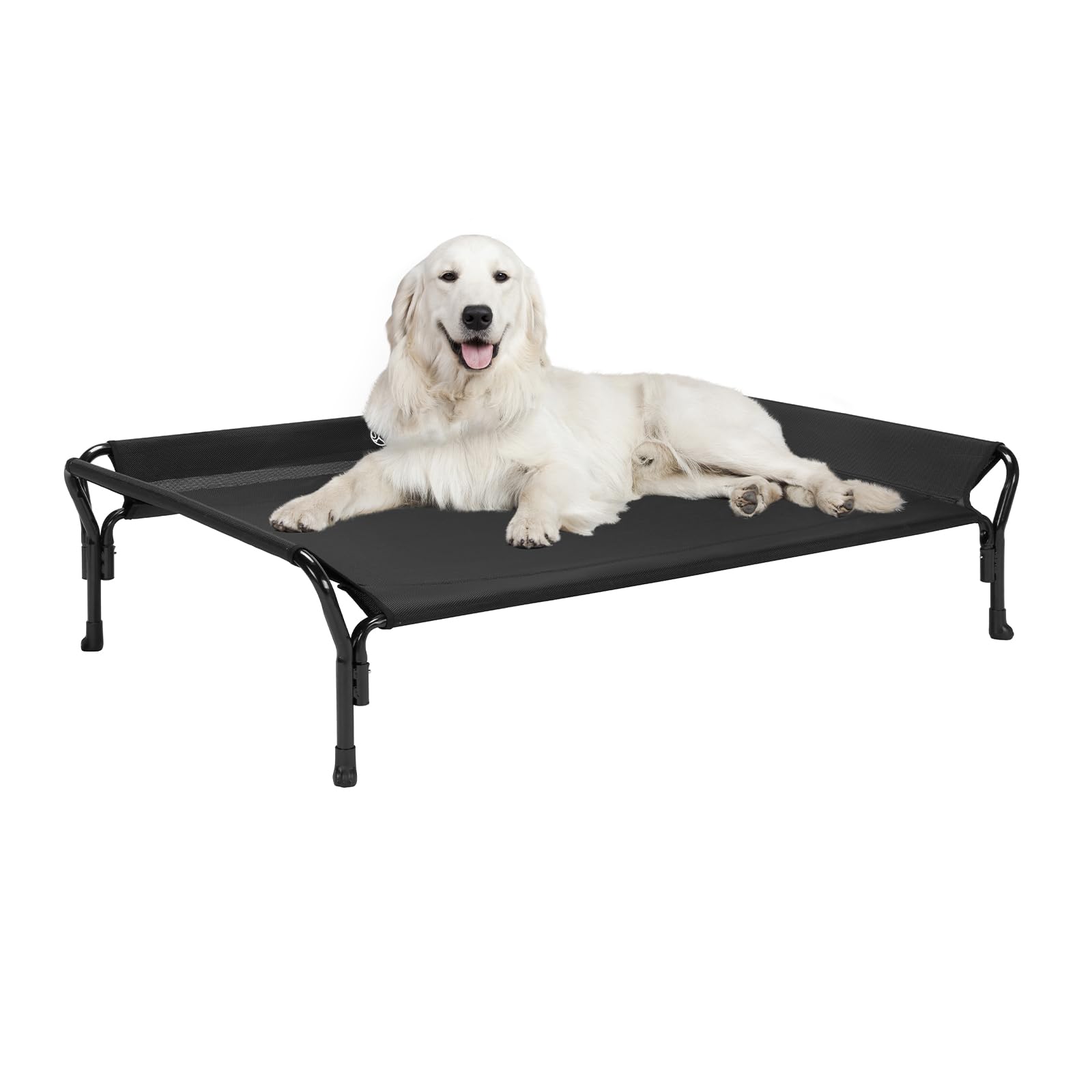Veehoo Cooling Elevated Dog Bed, Xl Raised Pet Cot With Guardrail & Slope Headrest, Durable Breathable Teslin Mesh, Non-Slip Fee