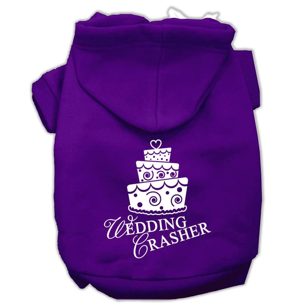 Pet Dog & Cat Hoodie Screen Printed, &quot;Wedding Crasher&quot; Purple 3XL (25-35 lbs.)