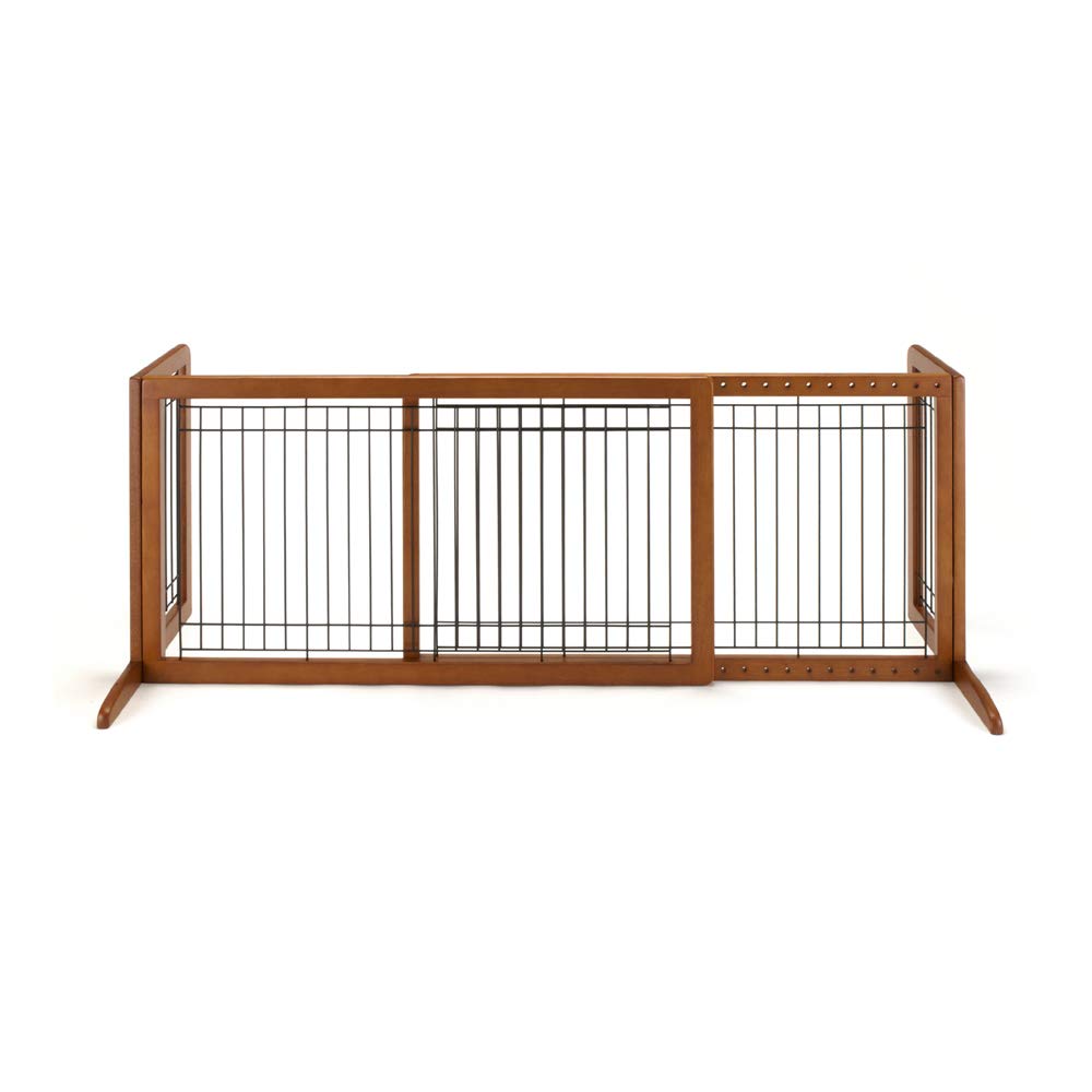 Richell Wood Freestanding Pet Gate, Large, Autumn Matte Finish