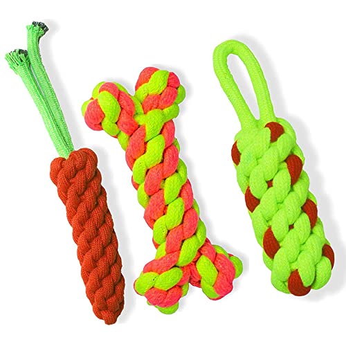 Psk Pet Mart Cotton Rope Toys For Dogs, Puppy Chew Teething Rope Toy & Cleaning Training Dog Toy For Dogs & Puppies (Combo Of 3)
