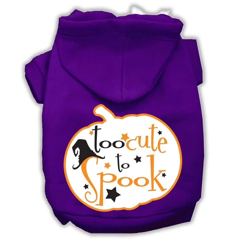 Halloween Pet Dog & Cat Hoodie Screen Printed, 'Too Cute To Spook' Blue 3Xl (25-35 Lbs.)