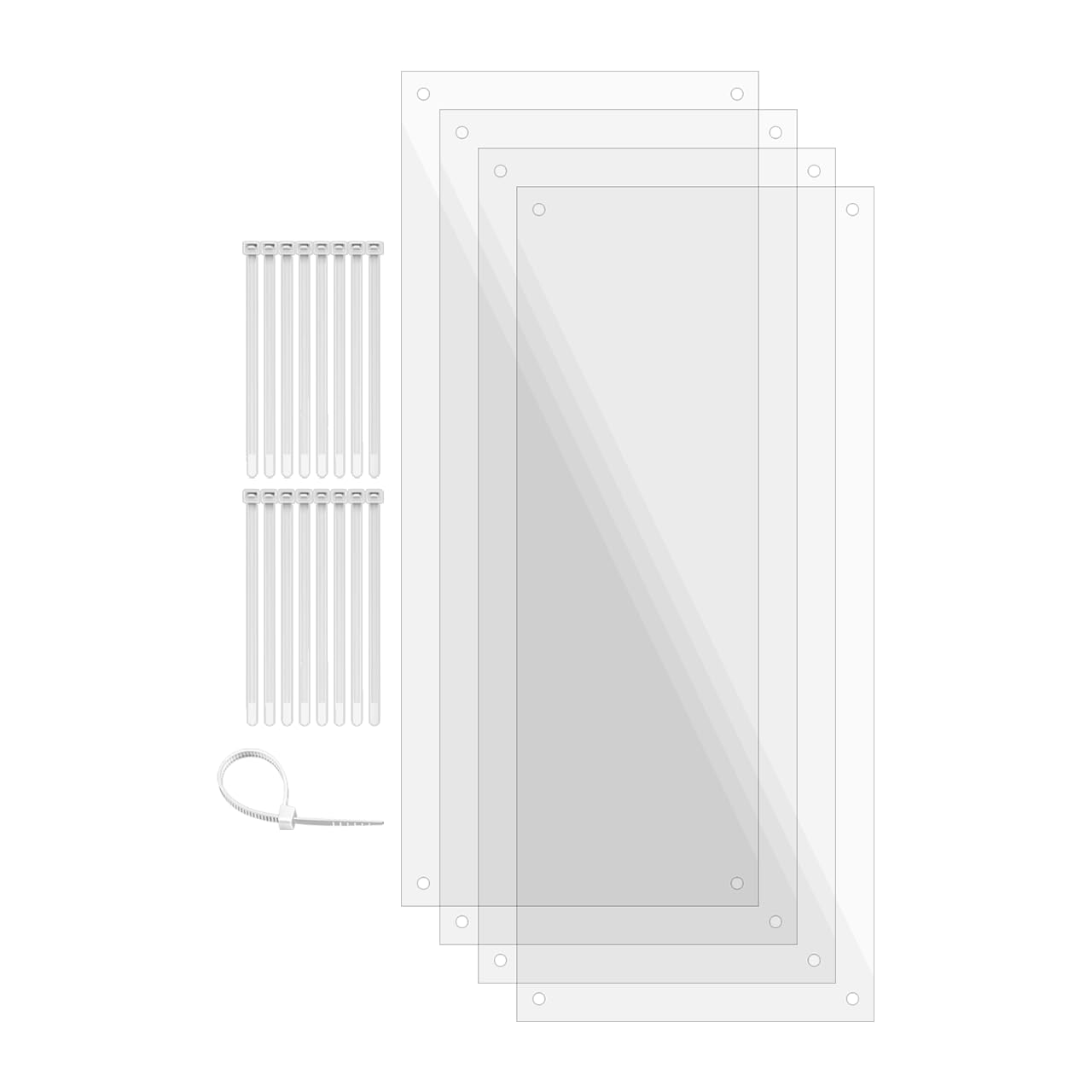 4 Pack Pet Cage Liner with Zip Ties Flexible and Pliable 14  x 6  Pet Rabbit and Guinea Pig Cage Pack of 4 Side Protection Urine