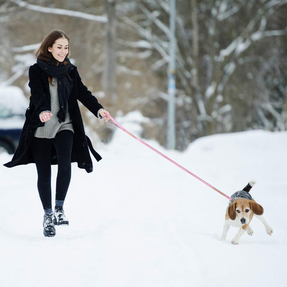 Petshome Dog Leash, Pet Leash, [Bling Rhinestones] Premium Pu Leather Durable And Soft 6 Ft Leash For Control Safety Training, Walking Lead For Small To Medium Dogs Pink