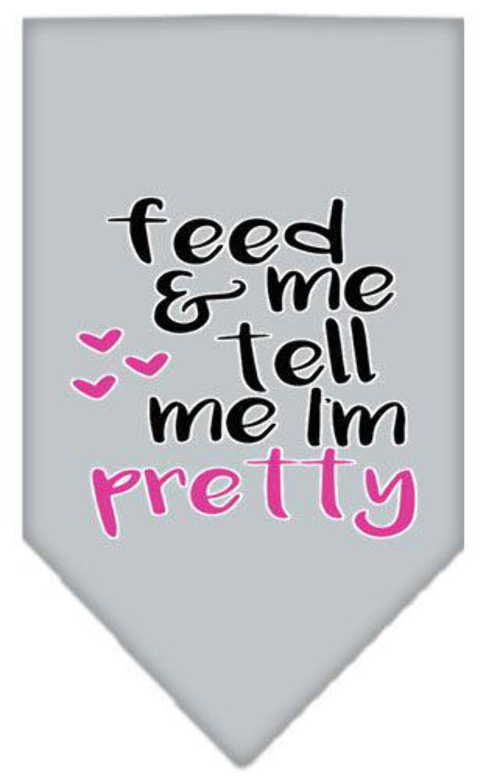 Pet and Dog Bandana Screen Printed, "Feed Me & Tell Me I'm Pretty" Navy Blue Small