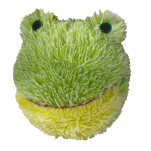 Pet Lou Squeaky Ball Twin Pack - Plush Chick & Frog Toys, 4-inch Diameter, Yellow