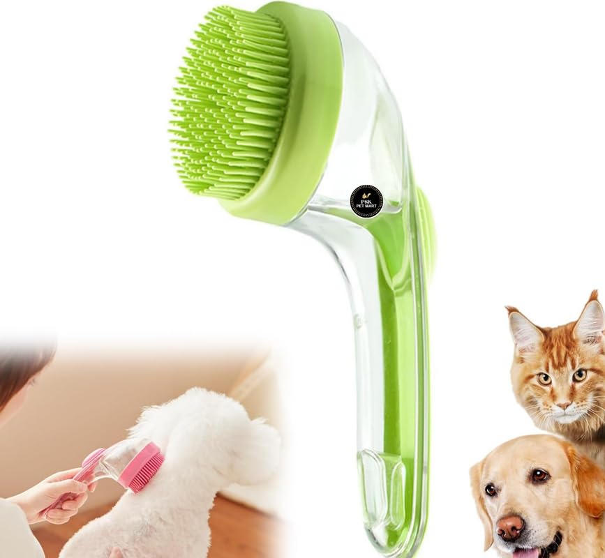 Psk Pet Mart Pet Bathing Grooming Brush Set For Dogs & Cats  Soft Head For Removing Dead Skin & Loose Fur