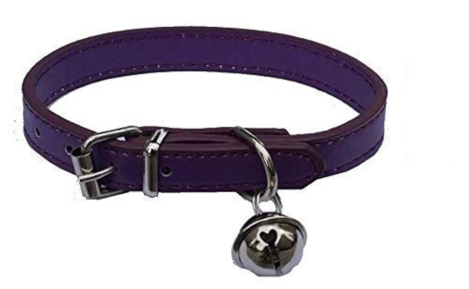 Purple Leather Pet Collars for Cats,Baby Puppy Dog,Adjustable 8-10.5 Kitten Collar with Bell