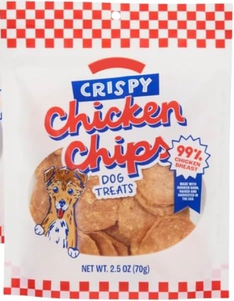 Trader Joes Crispy Chicken Chips Dog Treats, 2.5 oz, 99% Chicken Breast