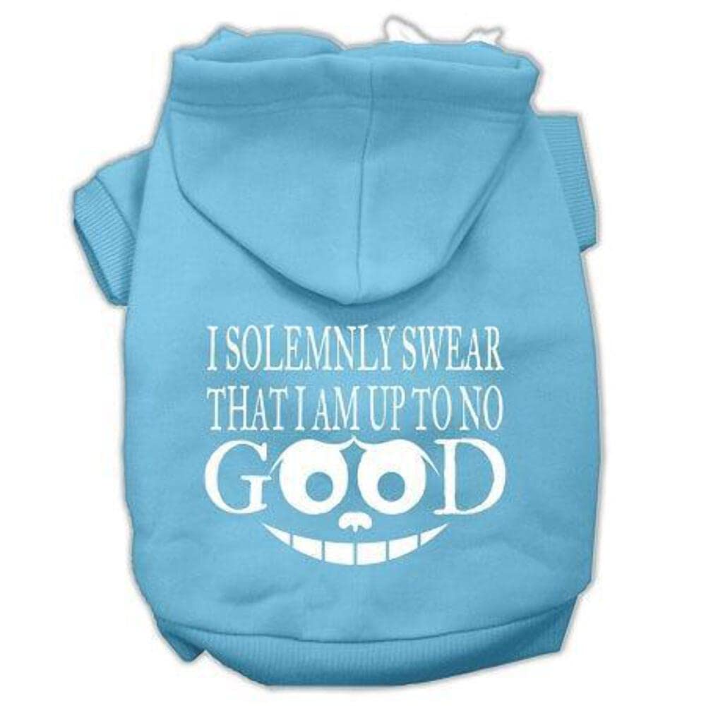 Pet Dog & Cat Hoodie Screen Printed, 'I Solemnly Swear That I Am Up To No Good' Light Pink Xl (14-20 Lbs.)