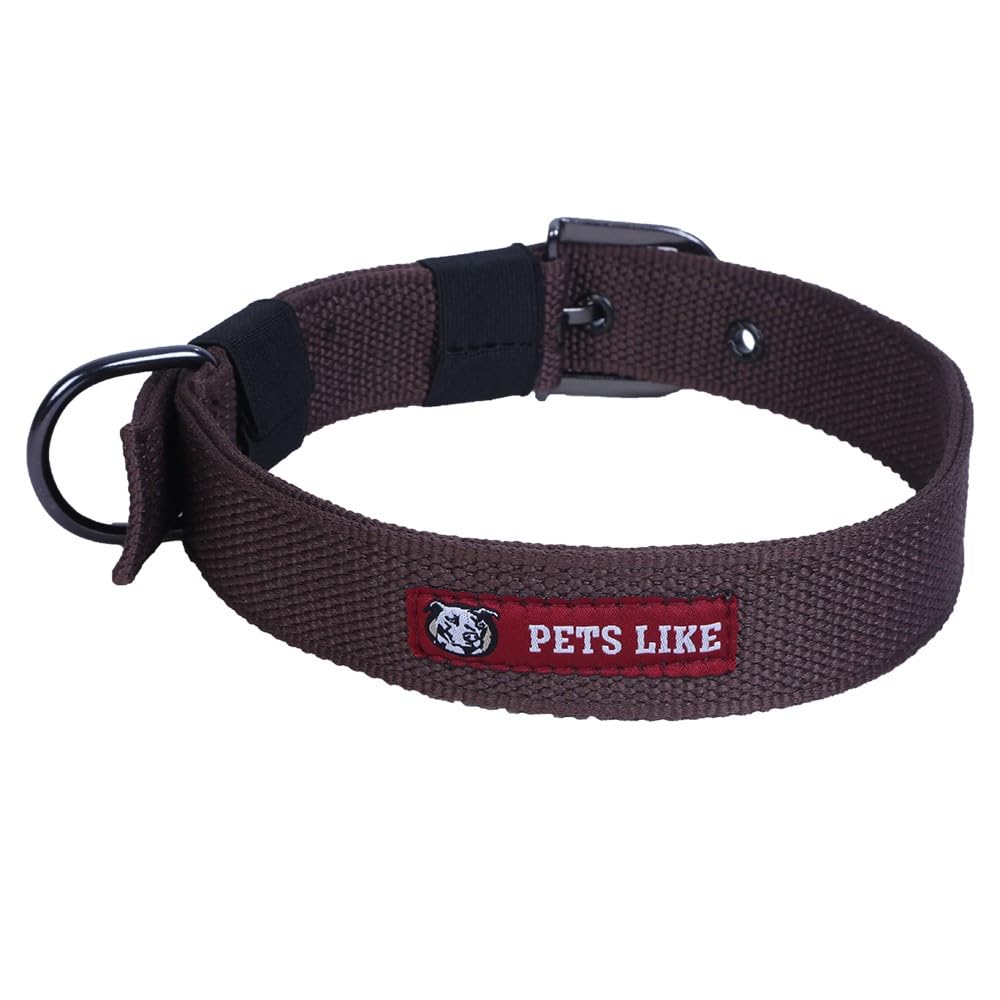 Pets Like Prefect Creation Dog Polyester Collar Brown(15Mm)