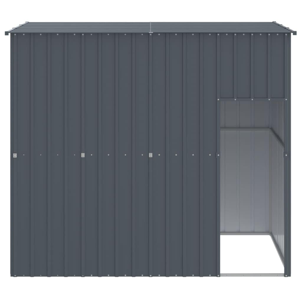 vidaXL Dog House, Dog Kennel with Roof, Dog Cage with Lockable Door and Latch, Pet House for Small Animals, Anthracite Galvanised Steel