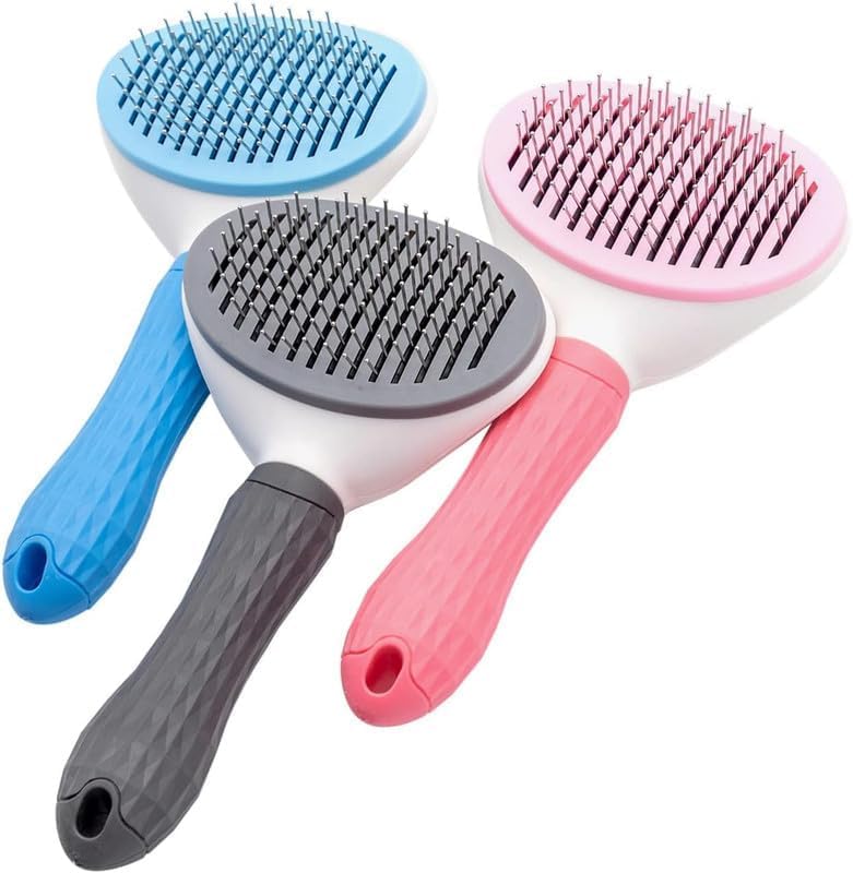 Blissborn Self Cleaning Slicker Brush For Dogs, Cats, Bunnies Grooming And Shedding Tool For Long Or Short Hair Easy To Remove L