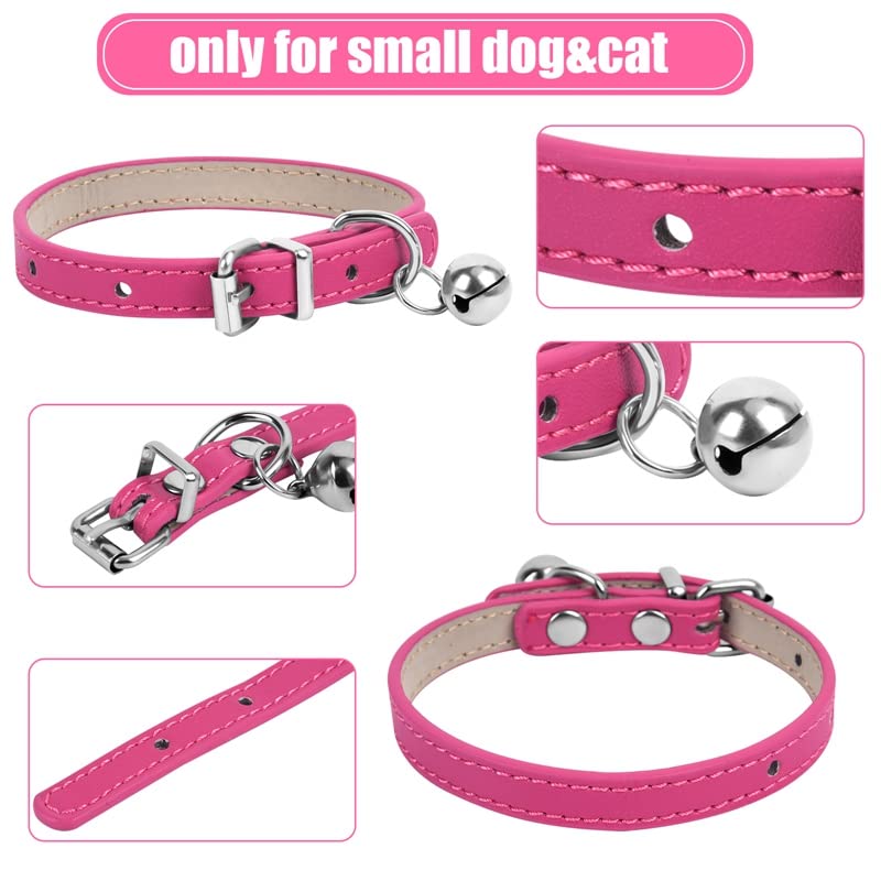 Chengfu Xxs Dog Collar Teacup Dog Collar, Pink Dog Collars, Teacup Dog Collars For Small Dogs Cats, Pink, 3/8 Inch Width