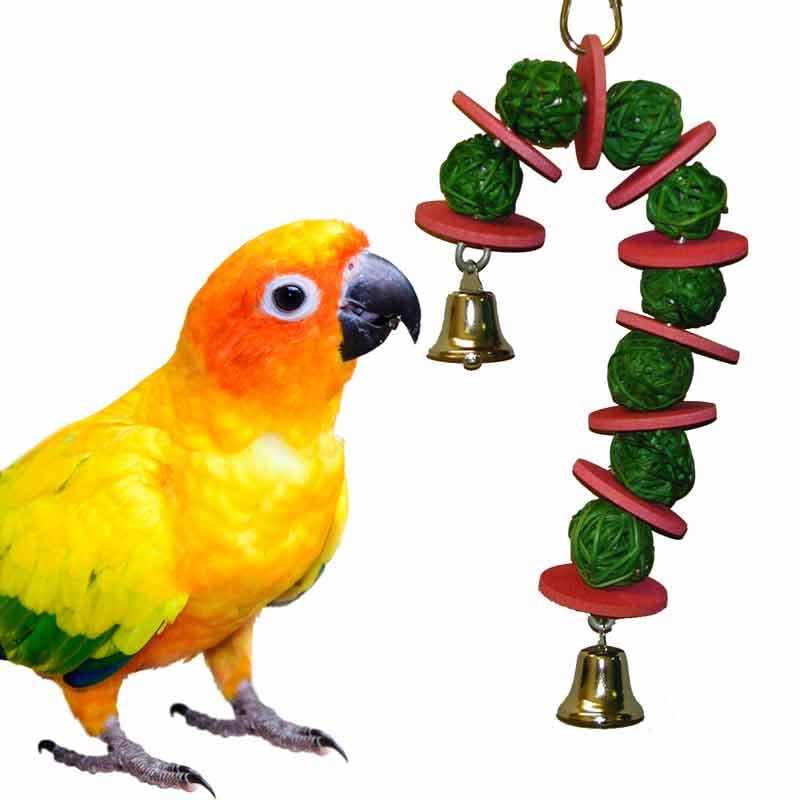 Super Bird Creations Sb186 Vine Ball Candy Cane Bird Toy, Small/Medium Bird Size, 9' X 4'