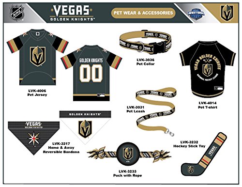 NHL Las Vegas Golden Knights Tee Shirt for Dogs & Cats, Large. - Are You A Hockey Fan? Let Your Pet Be An NHL Fan Too!