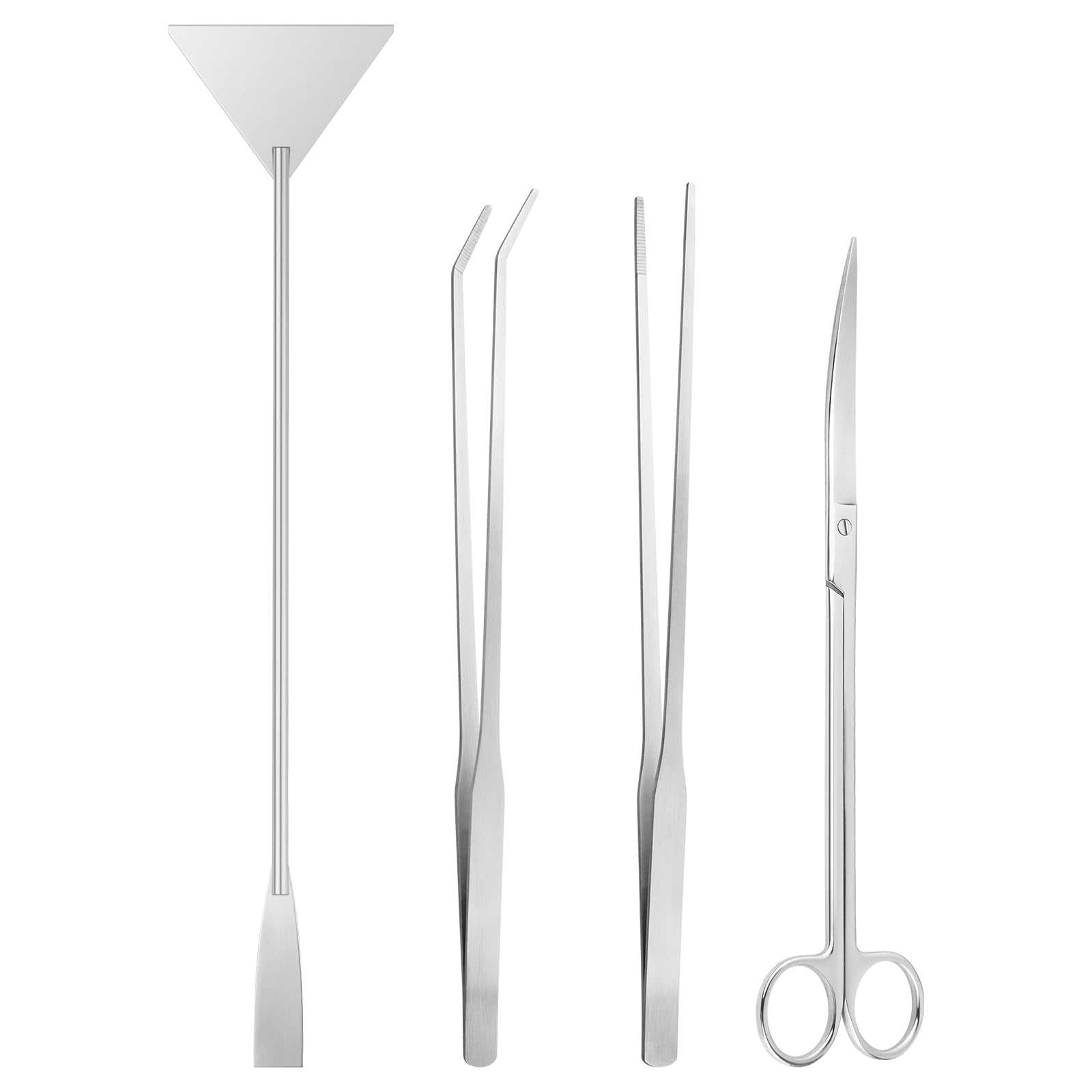 Ohtomber Aquascape Tools Aquarium Kit - 4Pcs Terrarium Supplies Include Long Tweezers For Terrarium, Feeding Tongs, Aquarium Sci
