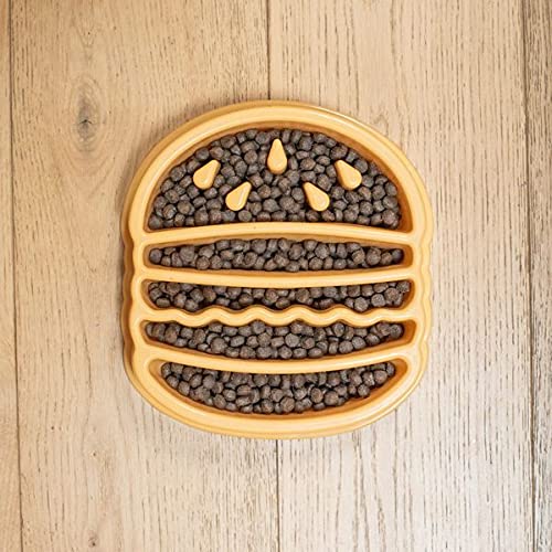 ZippyPaws - Happy Bowl - Slow Feeder Dog Bowl - Up to 10x Slower Eating - Dishwasher Safe, Non Slip - Burger