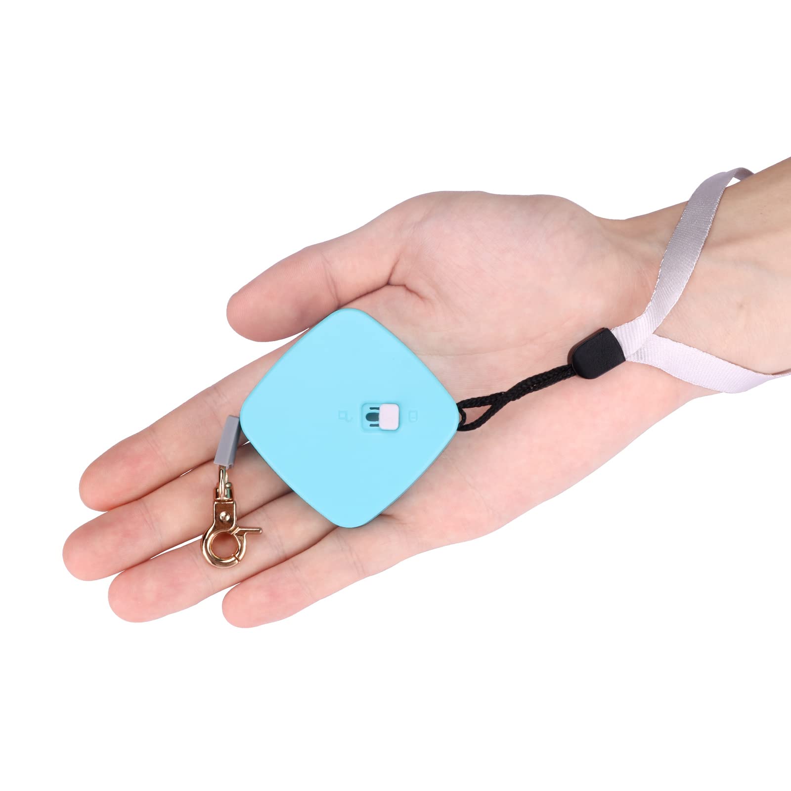 Retractable Dog Leash For Small Dogs Cats Up To 11Lbs With 6.5Ft Anti-Pull Strong Nylon Tape, Hands Free, Mini And Portable Walking Leash With Wrist Strap, One-Hand Brake, Blue Square