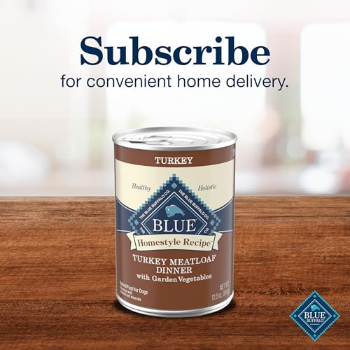 Blue Buffalo Homestyle Recipe Adult Wet Dog Food, Made with Natural Ingredients, Turkey Dinner With Garden Vegetables, 12.5-oz C