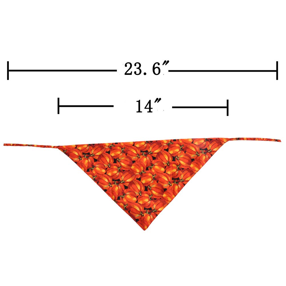 Kzhareen 4 Pcs/Pack Halloween Dog Bandana Pumpkin Reversible Triangle Bibs Scarf Accessories For Dogs Cats Pets Small