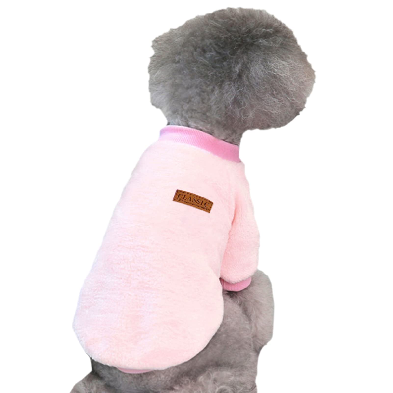 Jecikelon Pet Dog Clothes Dog Sweater Soft Thickening Warm Pup Dogs Shirt Winter Puppy Sweater For Dogs (Z01-Pink, Medium)
