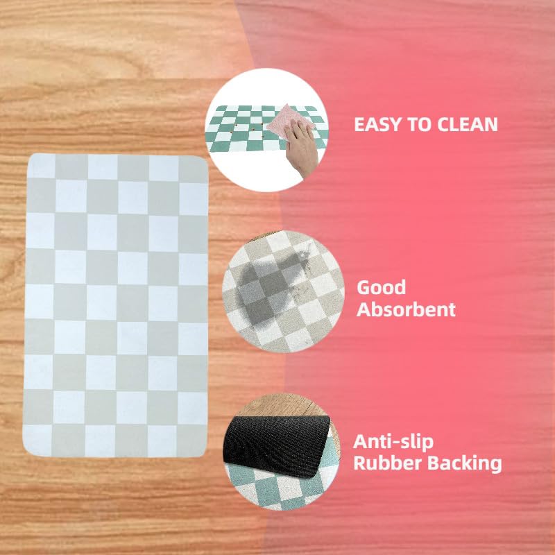 Cdoffice Cat Feeding Mat Dog Feeding Mat Absorbent Dog Cat Bowl Mat (Beige, 12 X19)