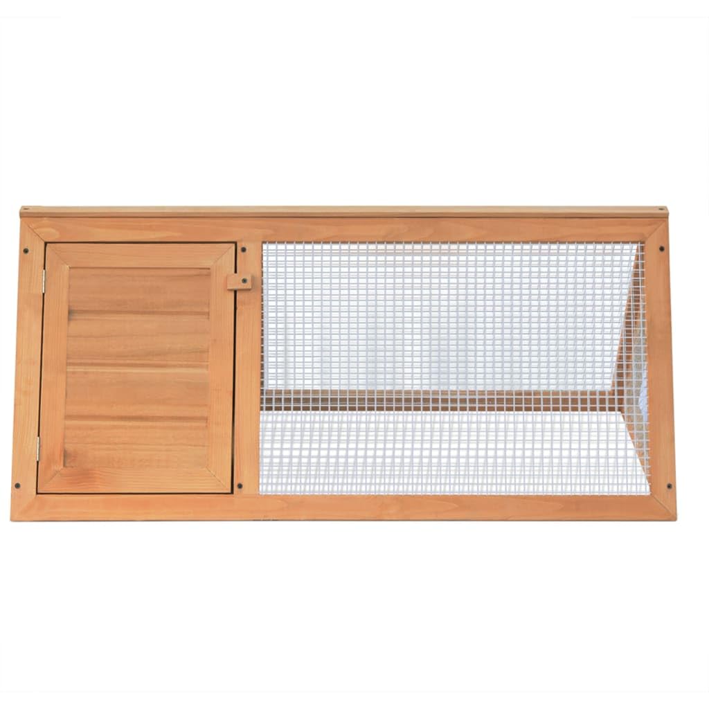 vidaXL Deluxe Wood Animal Cage - Premium Quality Wooden Rabbit Hutch with Iron Wire Grid, Easy-Access Feeding Door and Weather Resistant Paint Finish