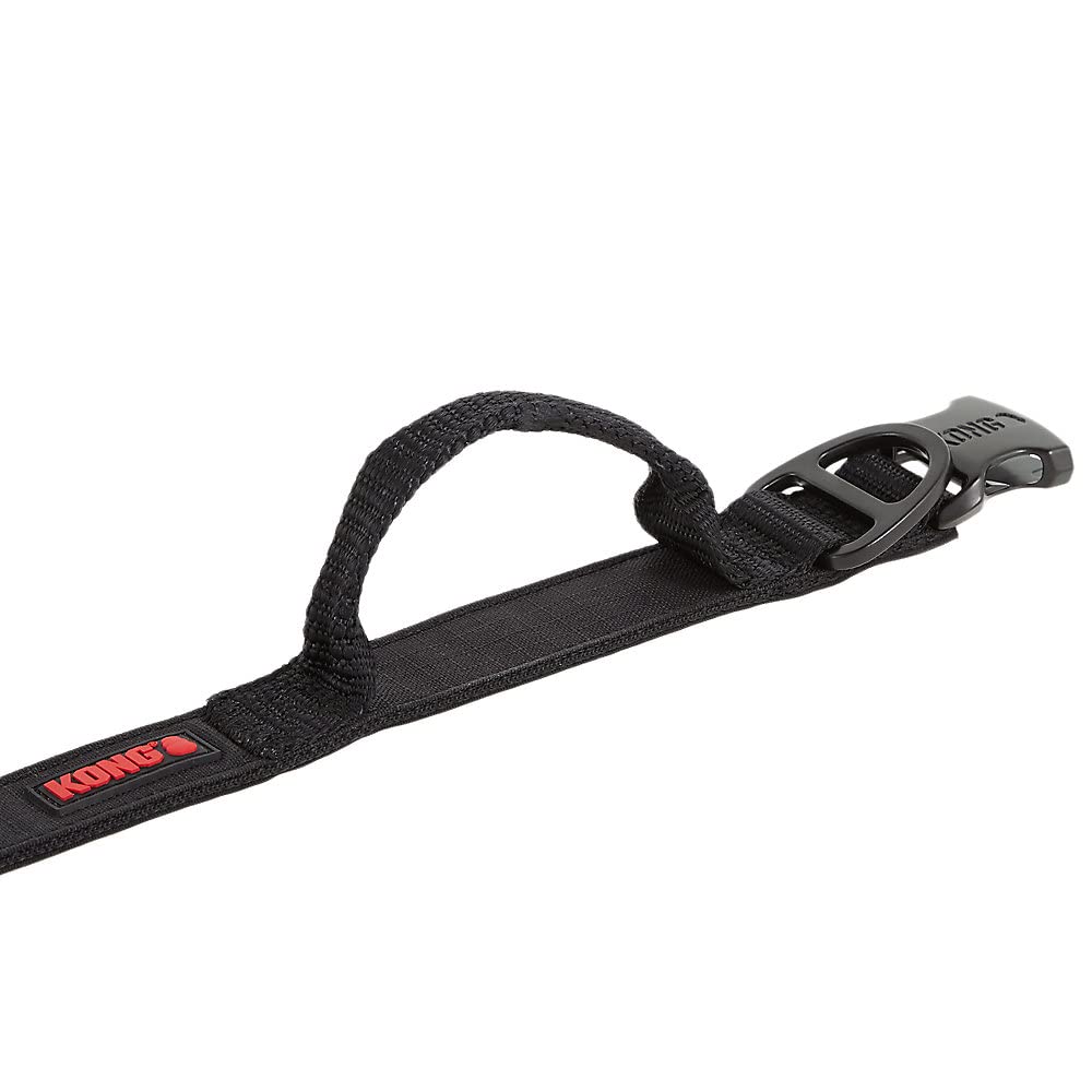 Kong Ultra Durable Padded Comfort Handle Dog Collar (Medium, Black)