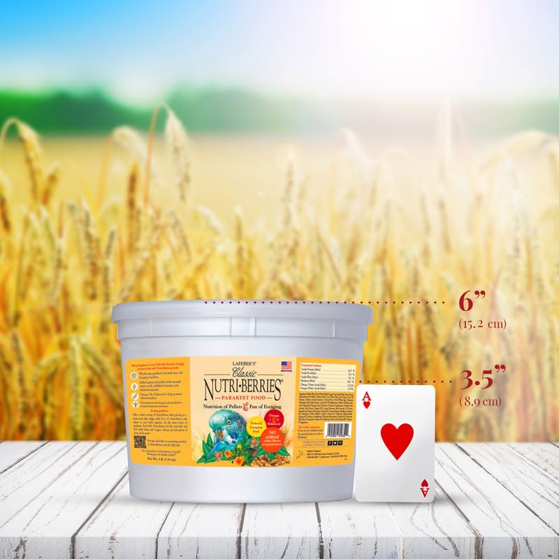 LAFEBERS Classic Nutri-Berries Pet Bird Food, Made with Non-GMO and Human-Grade Ingredients, for Parakeets (Budgies), 4 lb