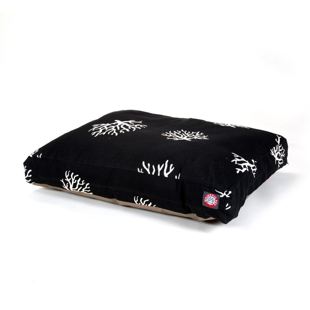 Black Coral Large Rectangle Indoor Outdoor Pet Dog Bed With Removable Washable Cover By Majestic Pet Products