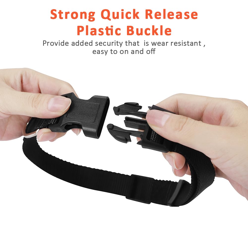 Alainzeo 4 Pack Nylon Dog Collars, Classic Adjustable Pet Dog Collar For Small, Medium And Large Dogs, M(Black, Blue, Red, Purpl