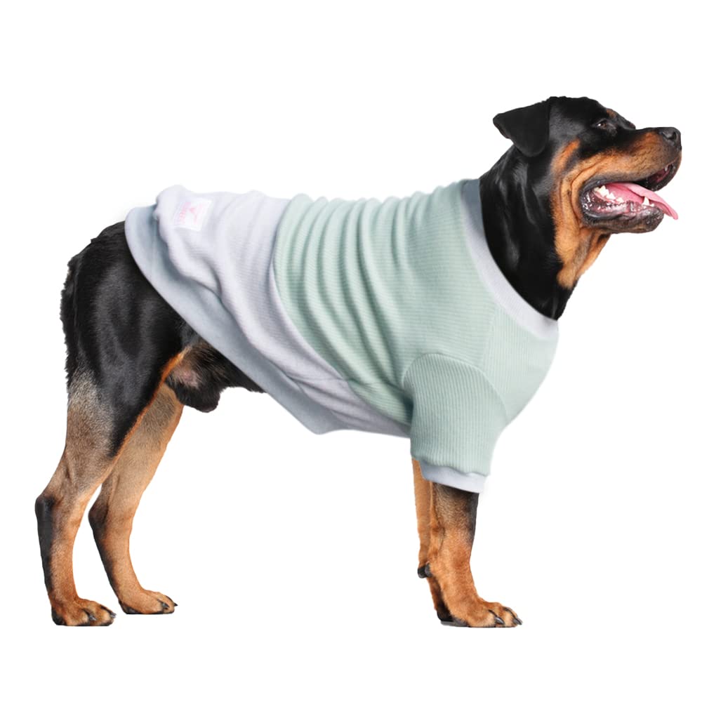Arunners Extra Large Dog Sweaters Warm Clothes Pullover Sweatshirts For Labrador Rottweiler Great Dane, Green Grey, 5X-Large