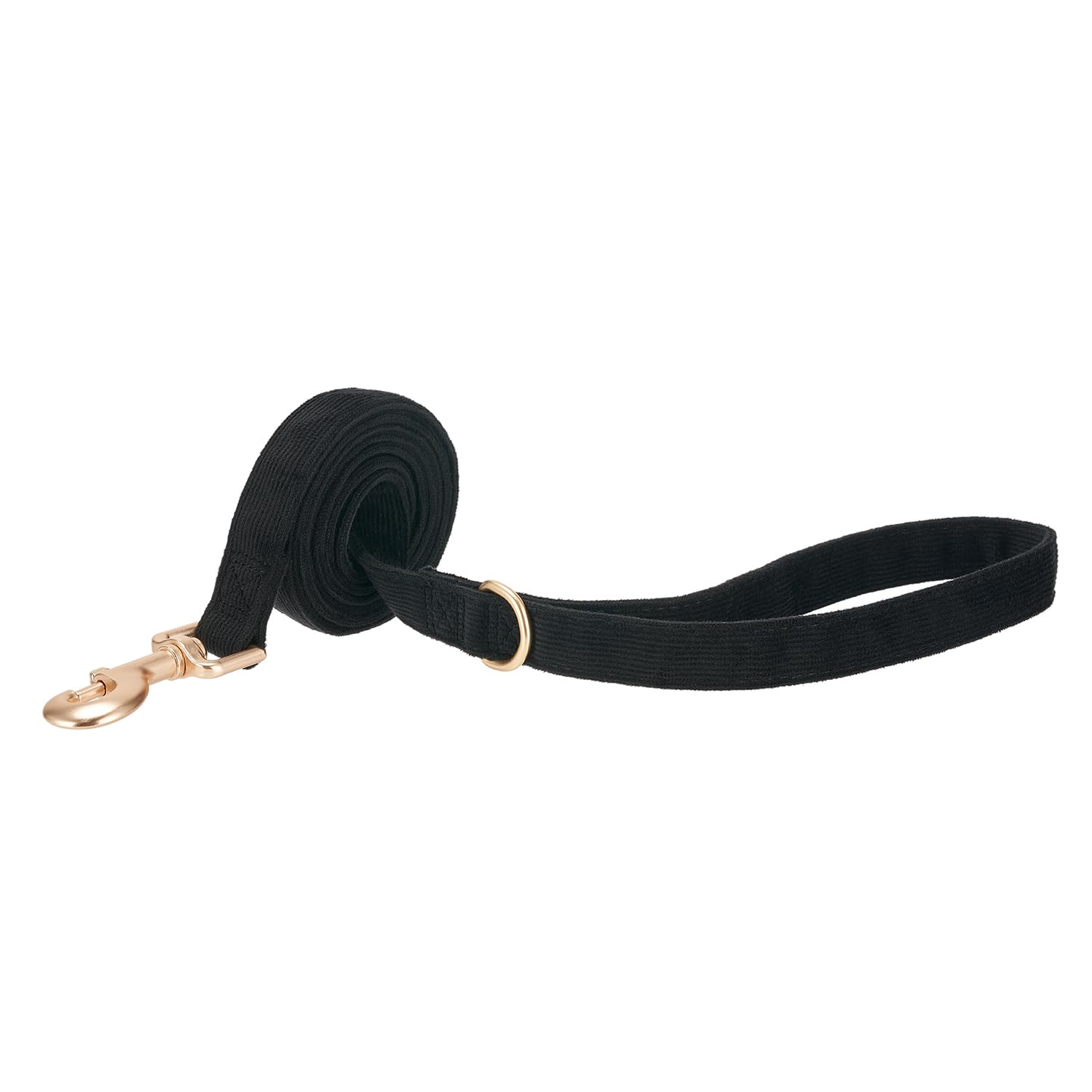 Petiry Soft Corduroy Fibric Dog Leash, 5 Feet Length Lead With Heavy Duty Rotating Hook, For Medium Large Dogs.(M,Black)