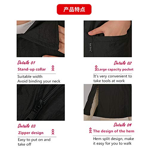 Grooming Smock, Long Length Pet Grooming Workwear With Pockets, Lightweight Anti Static Hairdresser Smock Barber Jacket