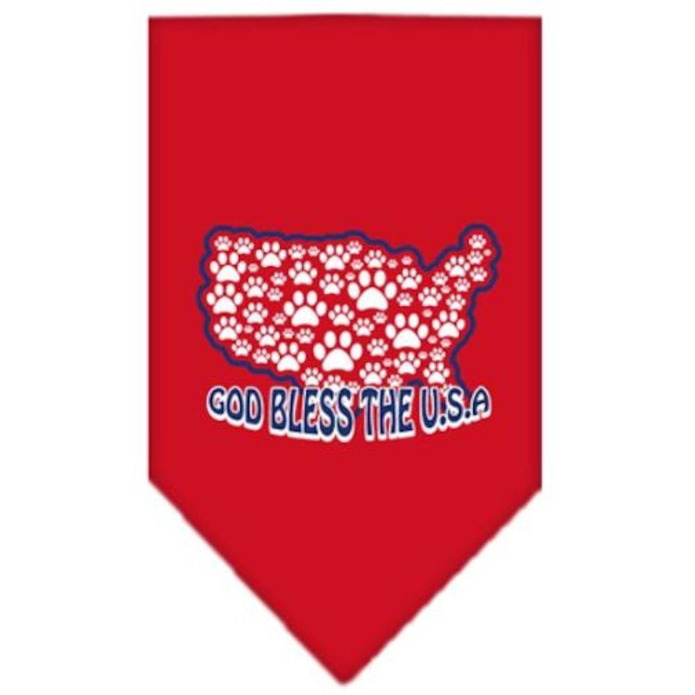 Mirage Pet Products God Bless USA Screen Print Bandana for Pets, Large, Red
