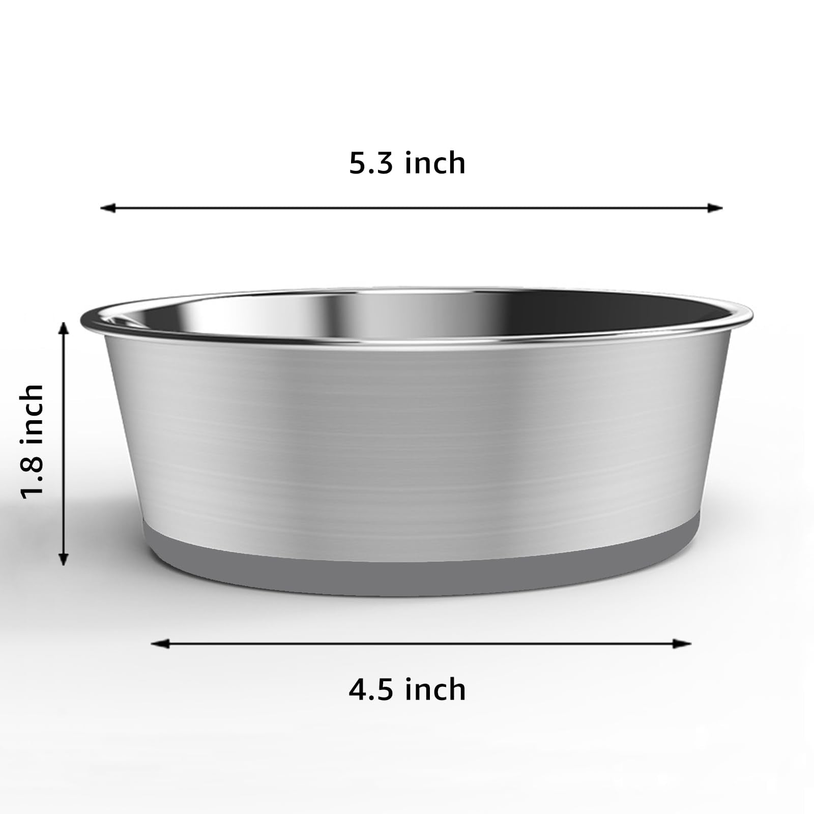 YINGFAN Stainless Steel Dog Bowls, 2 Pack Metal Dog Bowls with Non-Slip Rubber Base, Durable Food and Water Bowl for Small, Pupp