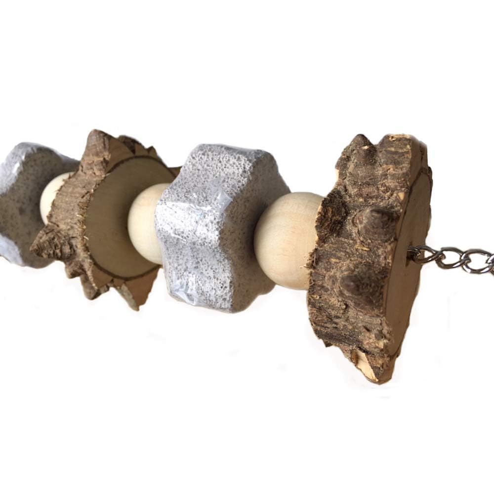 Kathson Hamster Wood Ledges Platform, Wooden Chinchilla Ledges Platform With Lava Ledge Blocks Chew Toys Pet Cage Resting Wooden Shelf Chinchilla Cage Accessories For Hamster Guinea-Pigs Mouse