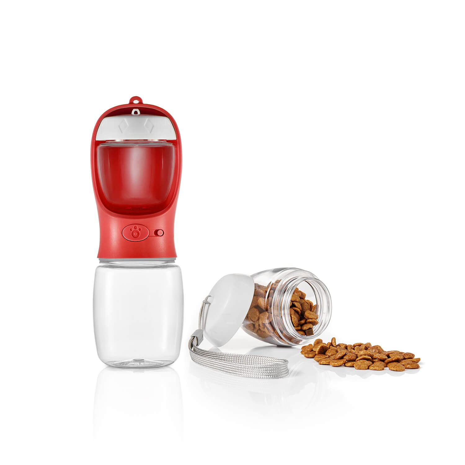 WePet Portable Dog Water Bottle with Food Container, 12 OZ + 6 OZ, Leak Proof Puppy Water Dispenser with Drinking Feeder for Pet
