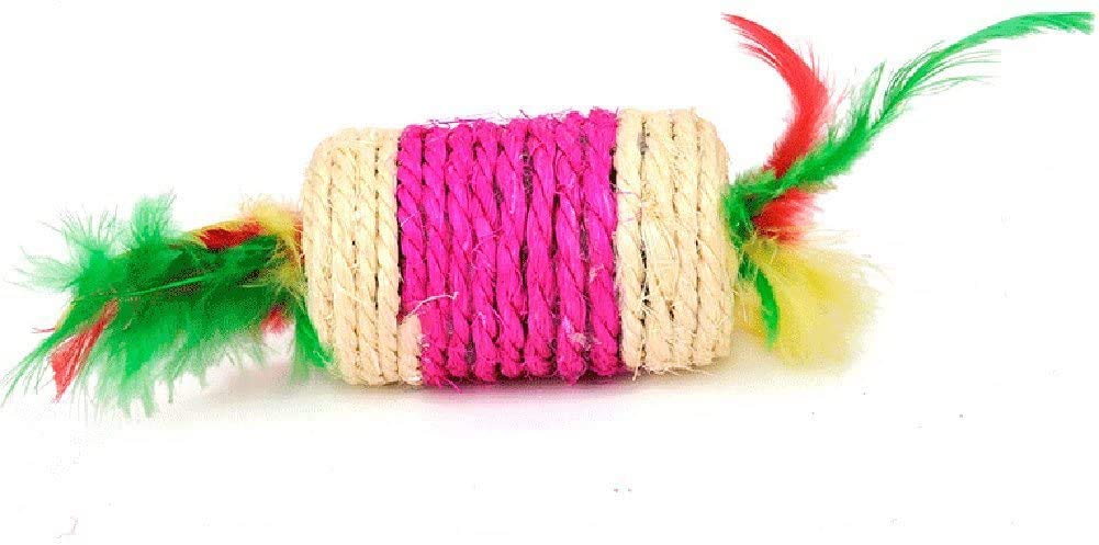 The Dds Store Pet Cat Kitten Toy Rolling Sisal Scratching Toys Funny Cat Play Dolls Kitten Teaser Chew Sisal Playing Toys (Singl