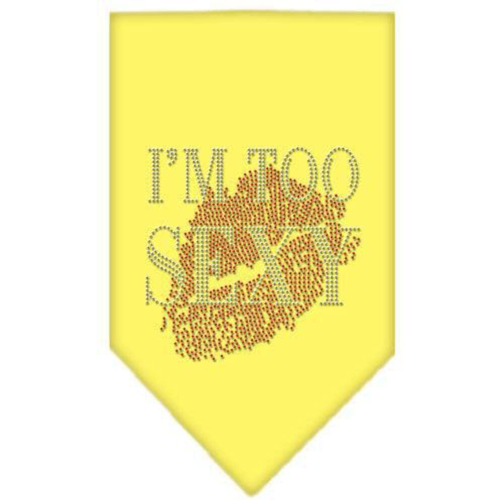 Mirage Pet Products I'm Too Sexy Rhinestone Bandana, Small, Yellow