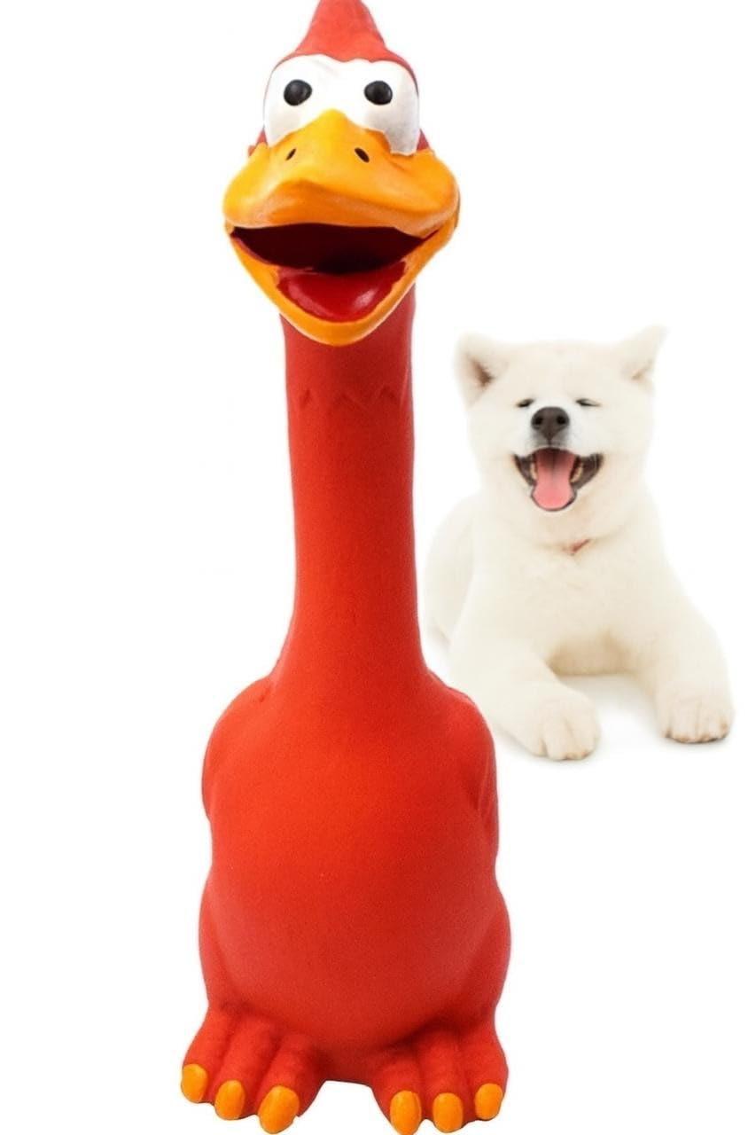 WAGGYTAILS Premium Squeaky Duck Dog Toy  Durable Rubber Chew Toy for Small,Medium & Large Dogs  Interactive, Vibrant Color, Te