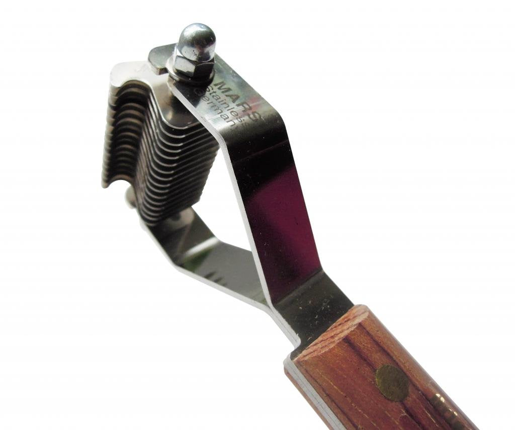 Mars Coat King Original Dematting Undercoat Grooming Rake Stripper Tool For Dogs And Cats, Stainless Steel With Wooden Handle, Made In Germany, 16-Blade