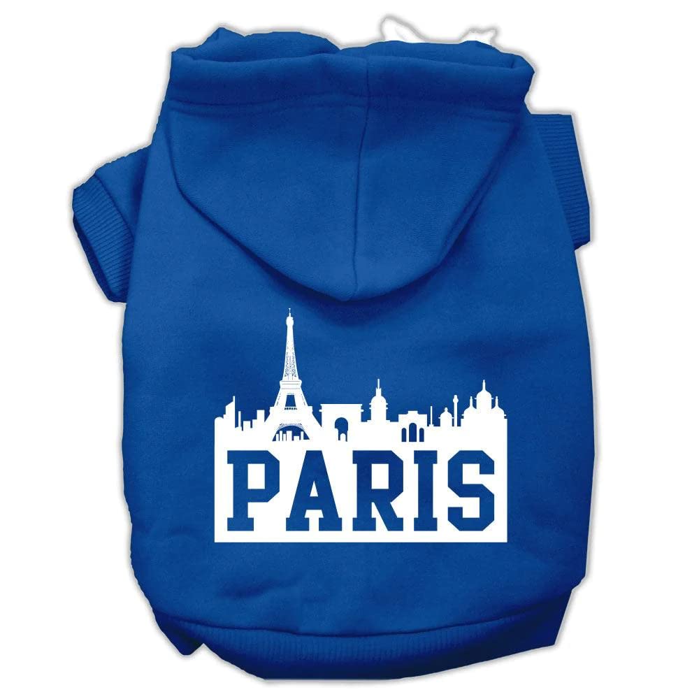 Mirage Pet Products 62-71 XSRD Paris Skyline Screen Print Red Pet Hoodie, X-Small