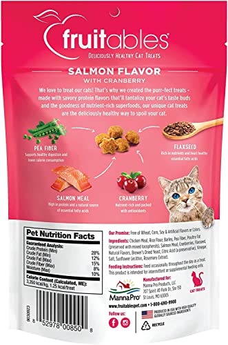 Fruitables Cat Crunchy Treats For Cats - Healthy Low Calorie Packed with Protein - Free of Wheat, Corn and Soy - Made with Real