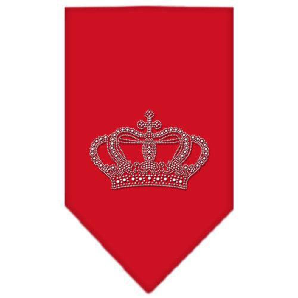 Mirage Pet Products Crown Rhinestone Bandana, Large, Red