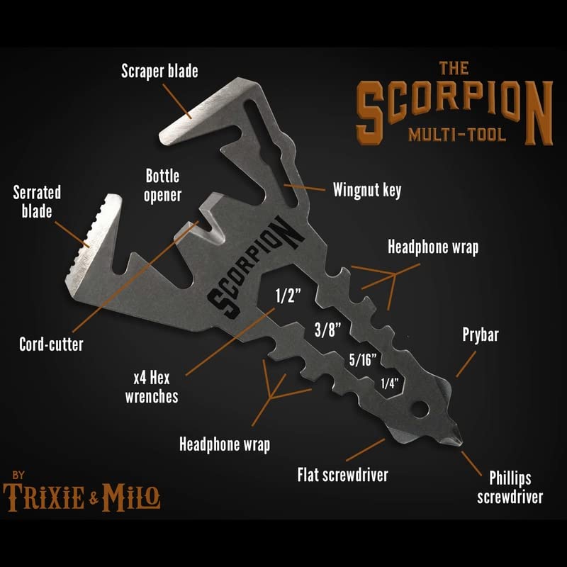 Trixie & Milo 2004677 Scorpion Multi-Tool44; Silver