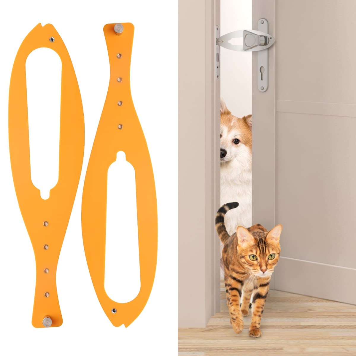 2Pcs Cat Door Holder Latch, Libbepet Flex Latch Cat Door Stopper With Adjustable Strap 2.5-6'' Wide, Cat Door Alternative To Kee