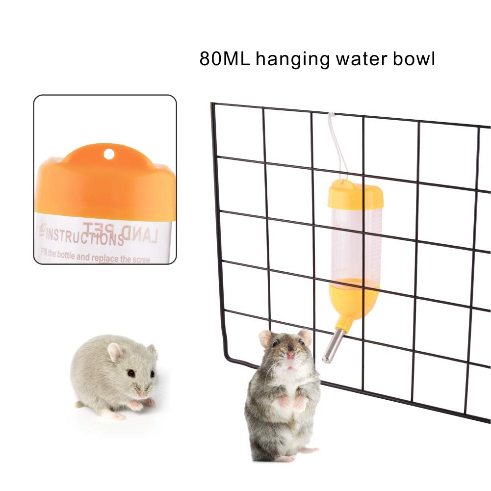 Guardians Hamster Water Bottle, Little Pet Automatic Drinking Bottle with Food Container Base Hut Hanging Water Feeding Bottles