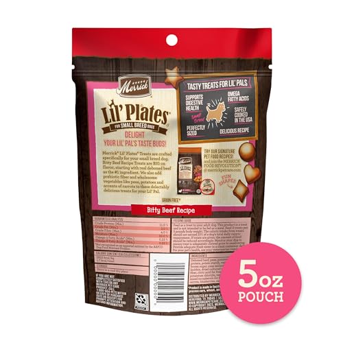 Merrick Lil Plates Bitty Beef Recipe Grain Free Small Breed Dog Treats - 5 oz. Pouch